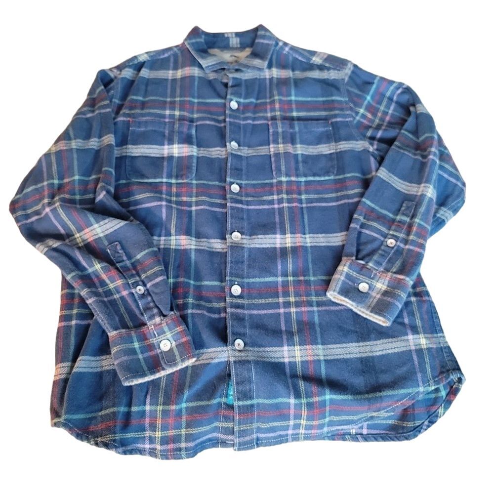 Tommy‎ Bahamas, Relax ,blue flannel, shirt size large